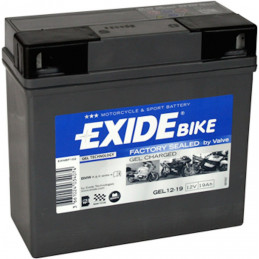 Exide GEL12-19 Moto Batterie - 19ah, 12volts