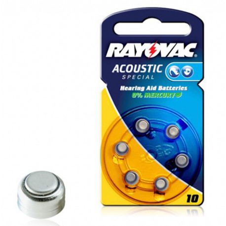 RAYOVAC Pile Bouton Zinc Air - 10AE Acoustic