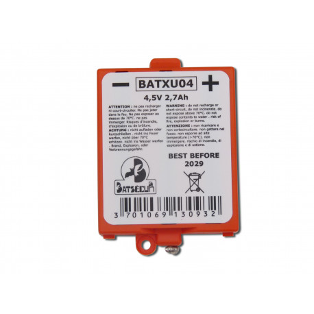 Pile Batteria Allarme BATXU04 - 4.5V - 2.7Ah - Compatibile RXU04X DAITEM/LOGISTY